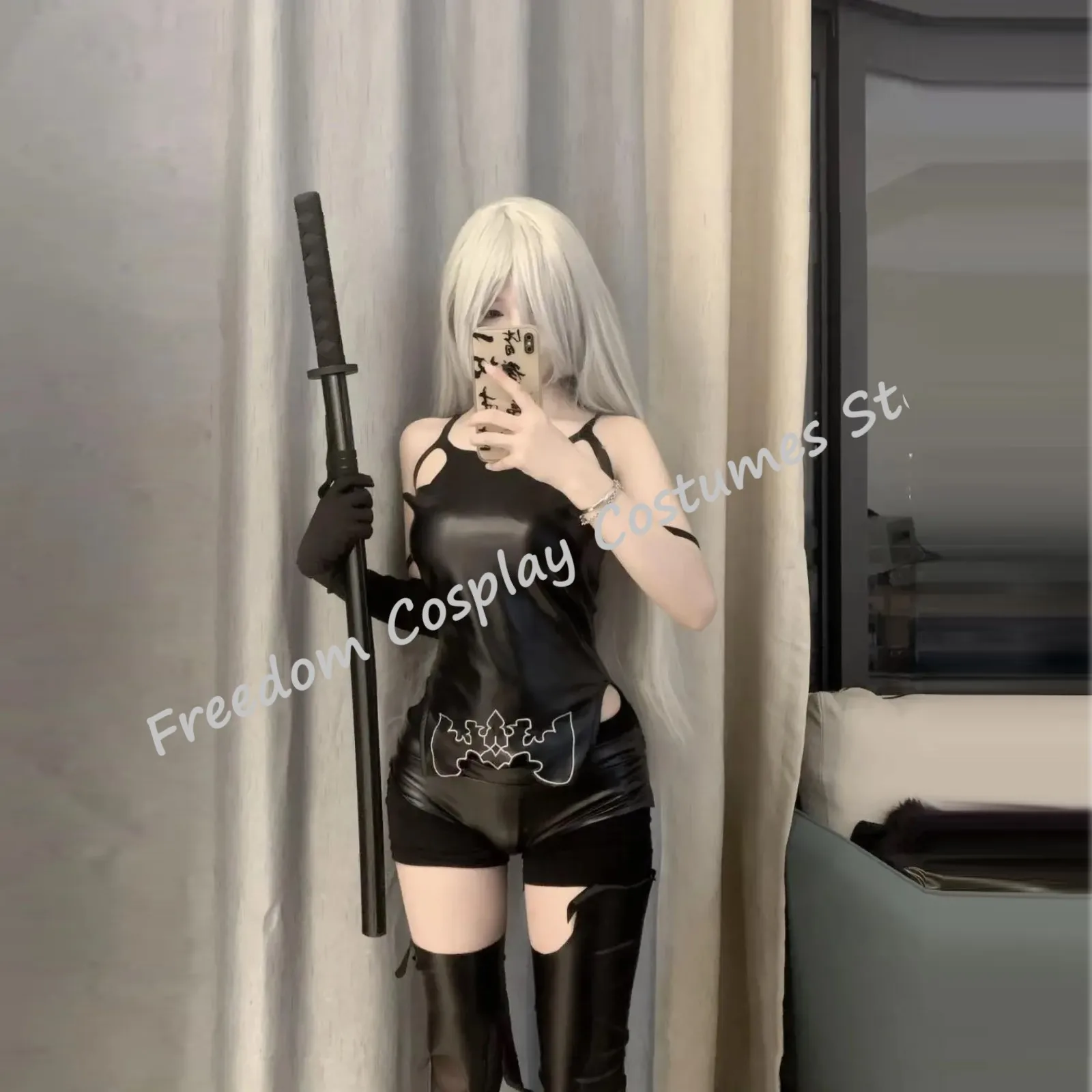 Game NieR:Automata A2 Cosplay Costume Wig Sexy Black Battle Suit For Women Girl Handsome Halloween Party A No.2 Role Play Outfit