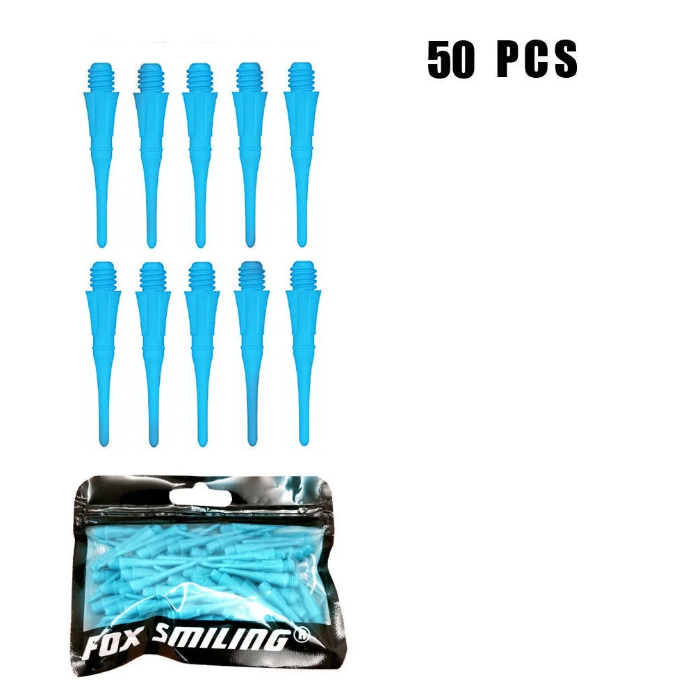 Fox Smiling 50pcs 25mm Blue 2BA Professional Dart Soft Tip For Electronic Dardos Tip