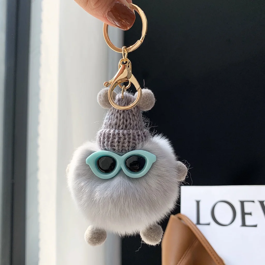 Cute Mini Briquettes Plush Keychain Creative Multicolor Cartoon