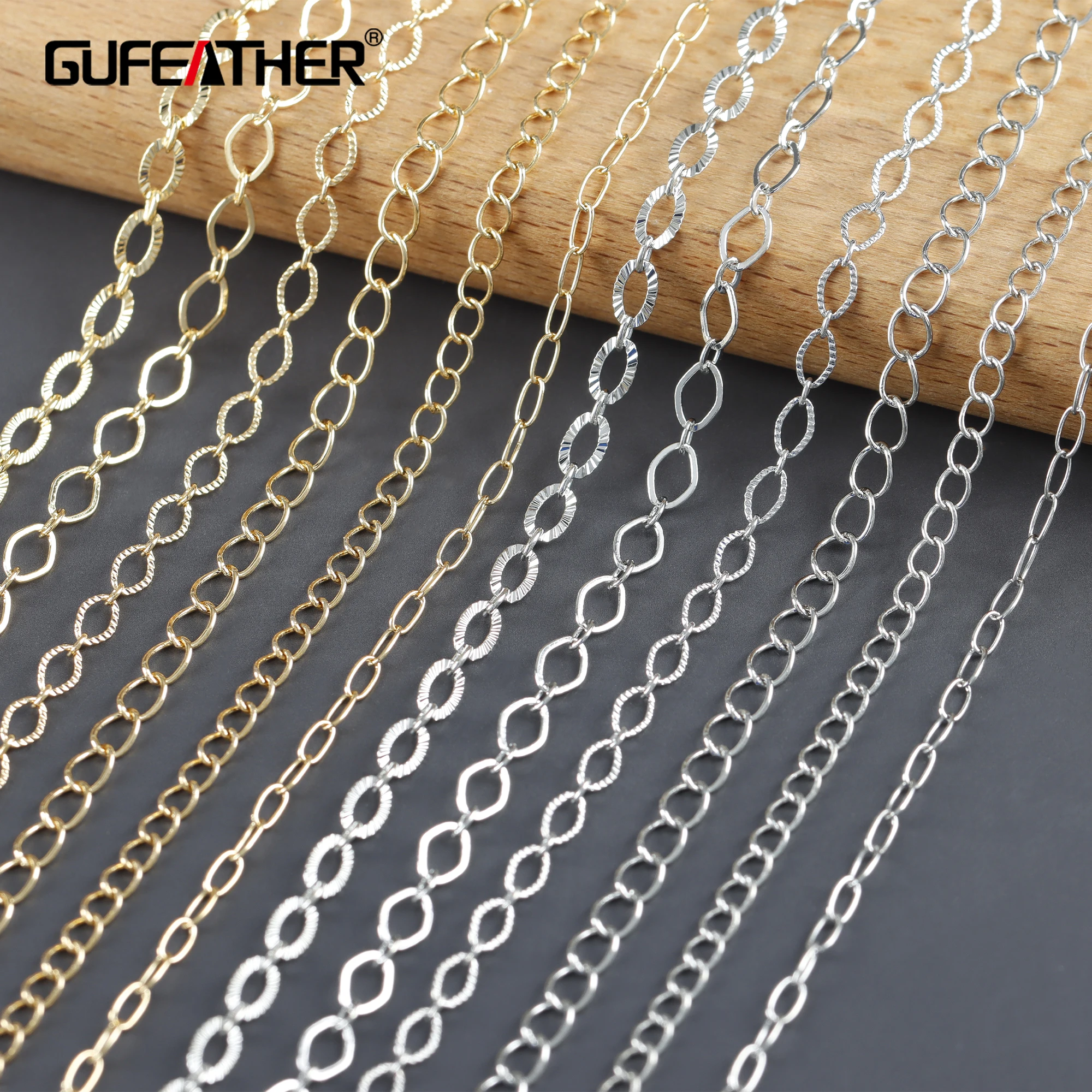 GUFEATHER C277,diy thin chain,18k gold rhodium plated,copper,pass REACH,nickel free,diy bracelet necklace,jewelry making,3m/lot