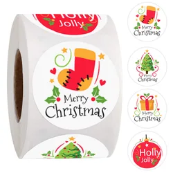 100-500pcs 1inch Cute Merry Christmas Sticker Label for Festival Party Deco Envelope Sealing Label Decoration Supply 4-pattern