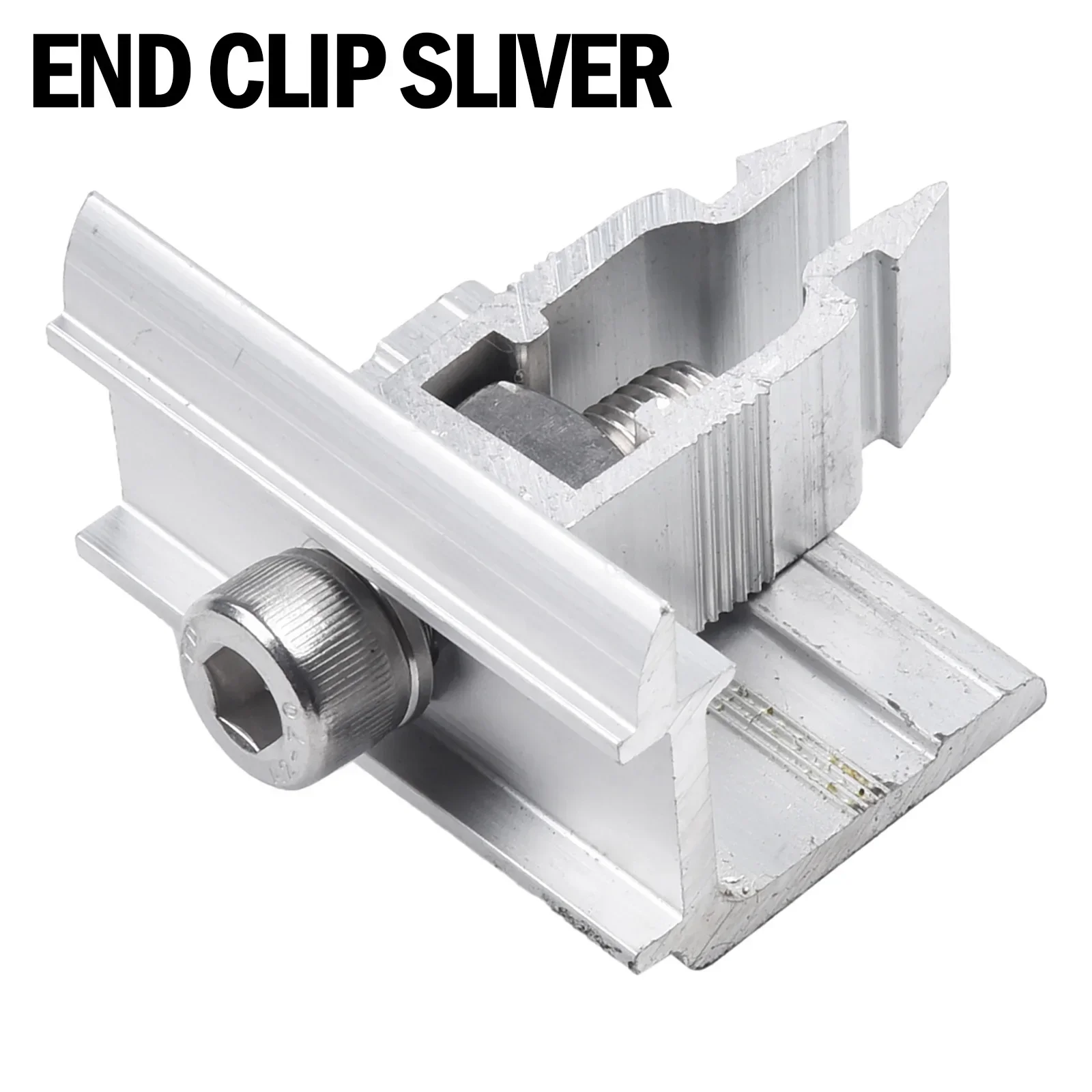 Solar Panel End Clamp with Fastening Clip for Module Frames 30-50mm Designed to Save Time and Labor in Solar Panel Installation