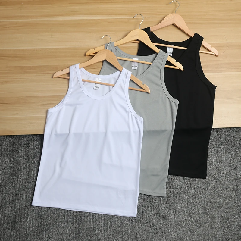 

Мужская спортивная майка American Sle с круглым вырезом, быстросохнущая, эластичная, для тренировок, летняя, без рукавов, белая, базовый слой