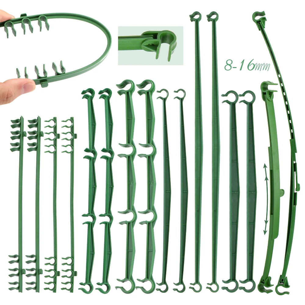 10PCS 8/11/16mm DIY Plastic Plant Stake Adjustable Connection Rod Arm Garden Pillar Fixed Houseplants Support Trellis Connector