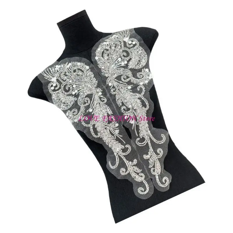 

2lots Polyester Sequins Embroidery Patches Unique Stylish Apparels Patches Y166