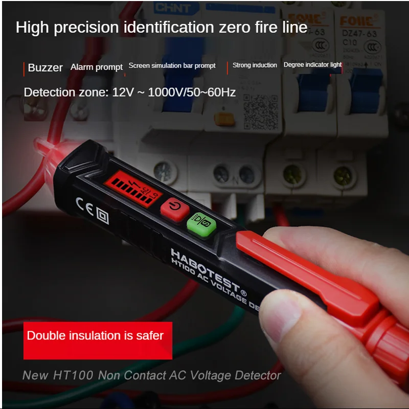 Habotest - Non-Contact Voltage Measurement Smartpen, HT100E, Alarm, DC, Tester, Sensor