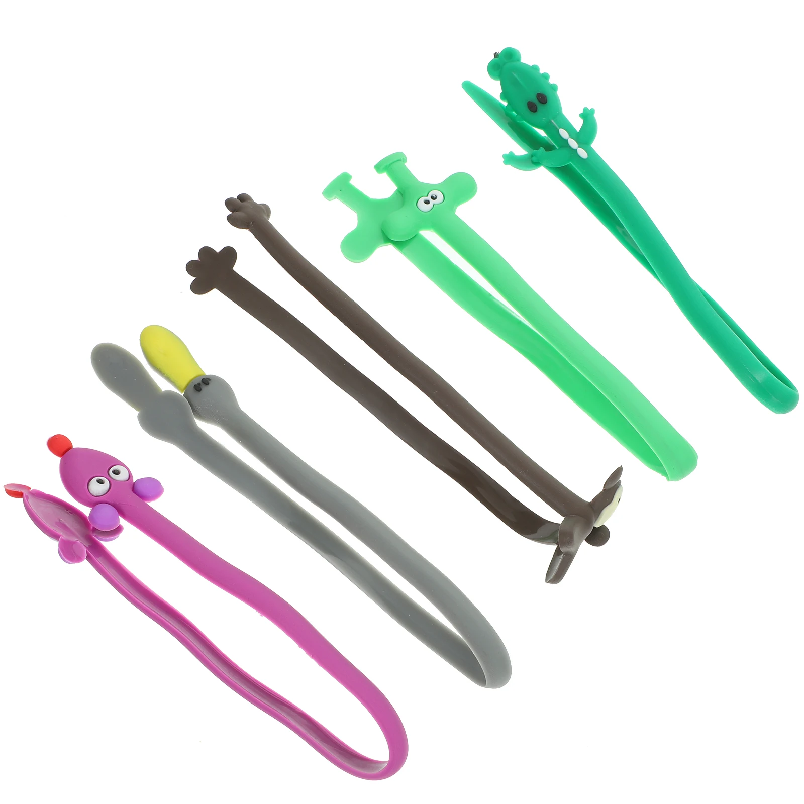 

12pcs Cartoon Earphone Lightweight Usb Cable Winder Portable Organizer For Headset Tangle-Free Office