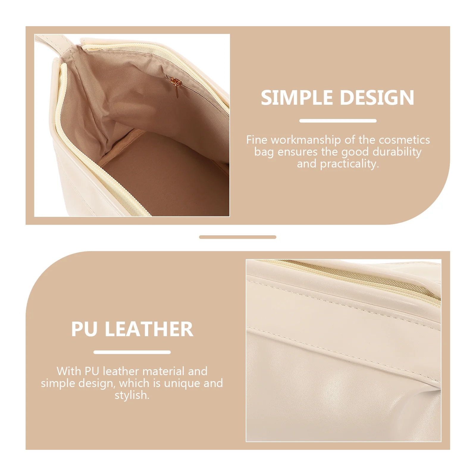 

Large Capacity Bag, Pu Makeup Storage Organizer, Portable Travel Toiletry Bag For Women, Outdoor Zipper