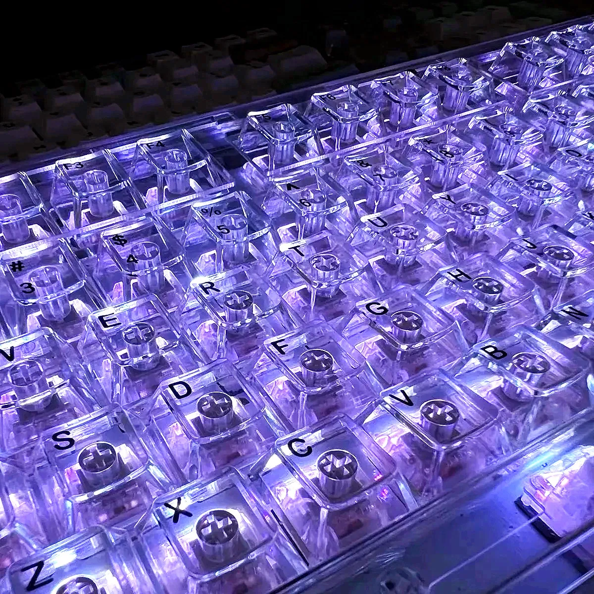 Touches vierges transparentes en cristal pour clavier mécanique, aucun profil ASDavid, ABS rétro4.2, 132 touches