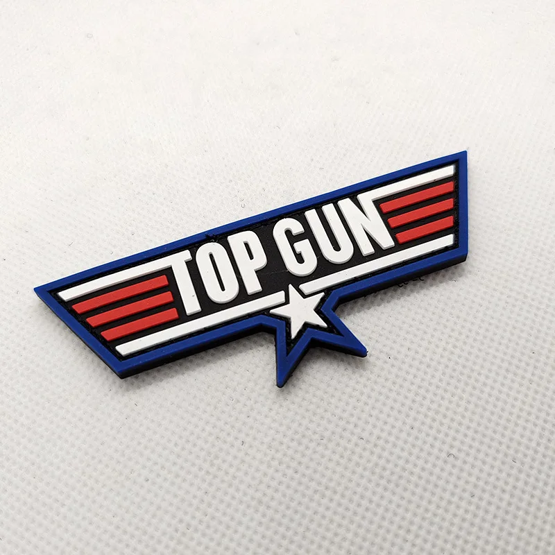 Top Gun 2 Pvc Rubber Hook and Loop badge Droplet Magic Backpack Stickers Tactical Clothes Hat Patch Glow in the Dark Armband