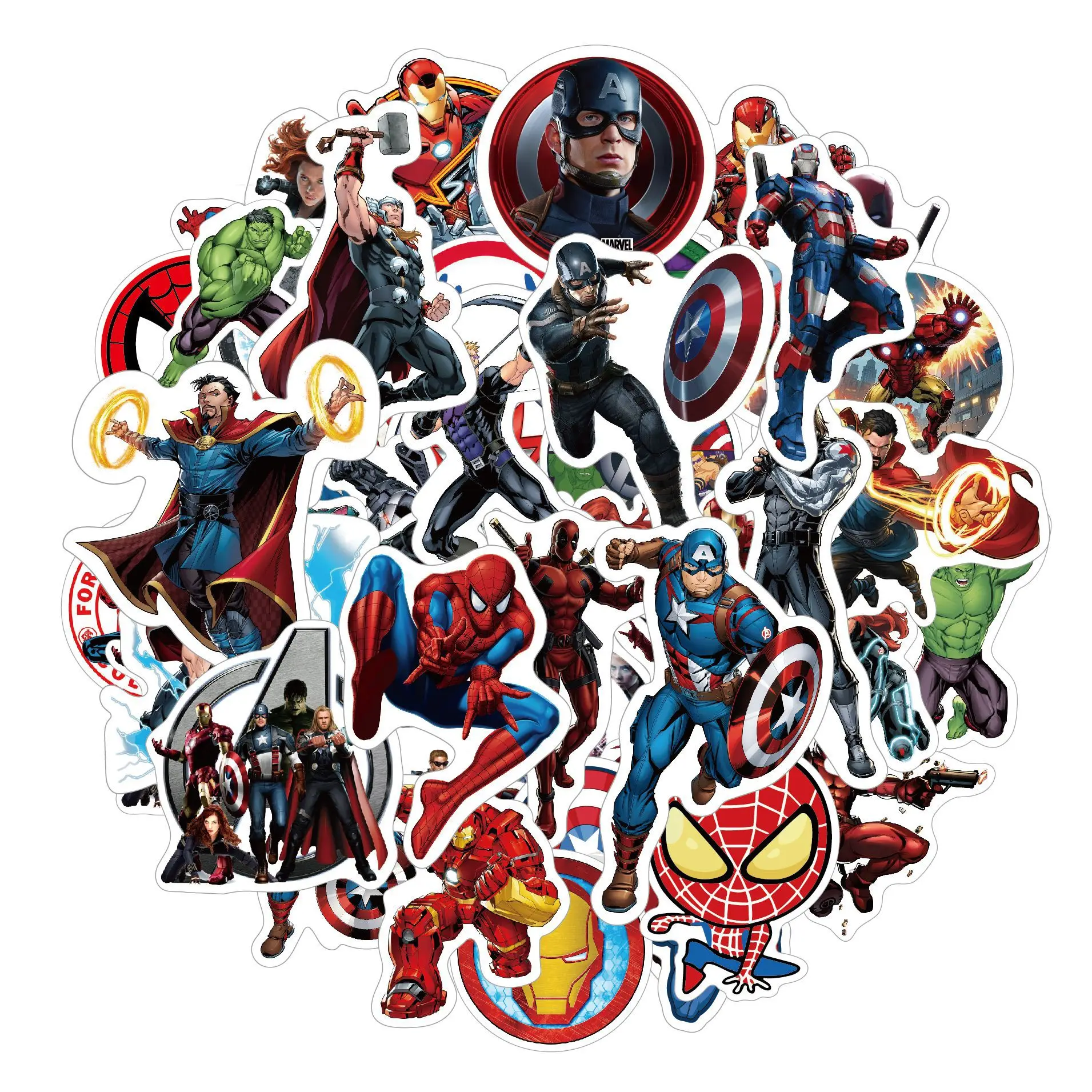 10/30/50PCS Disney Marvel Iron Man Personalized Cartoon Cool Doodle Stickers DIY Laptop Skateboard Waterproof Decal Kids Toy