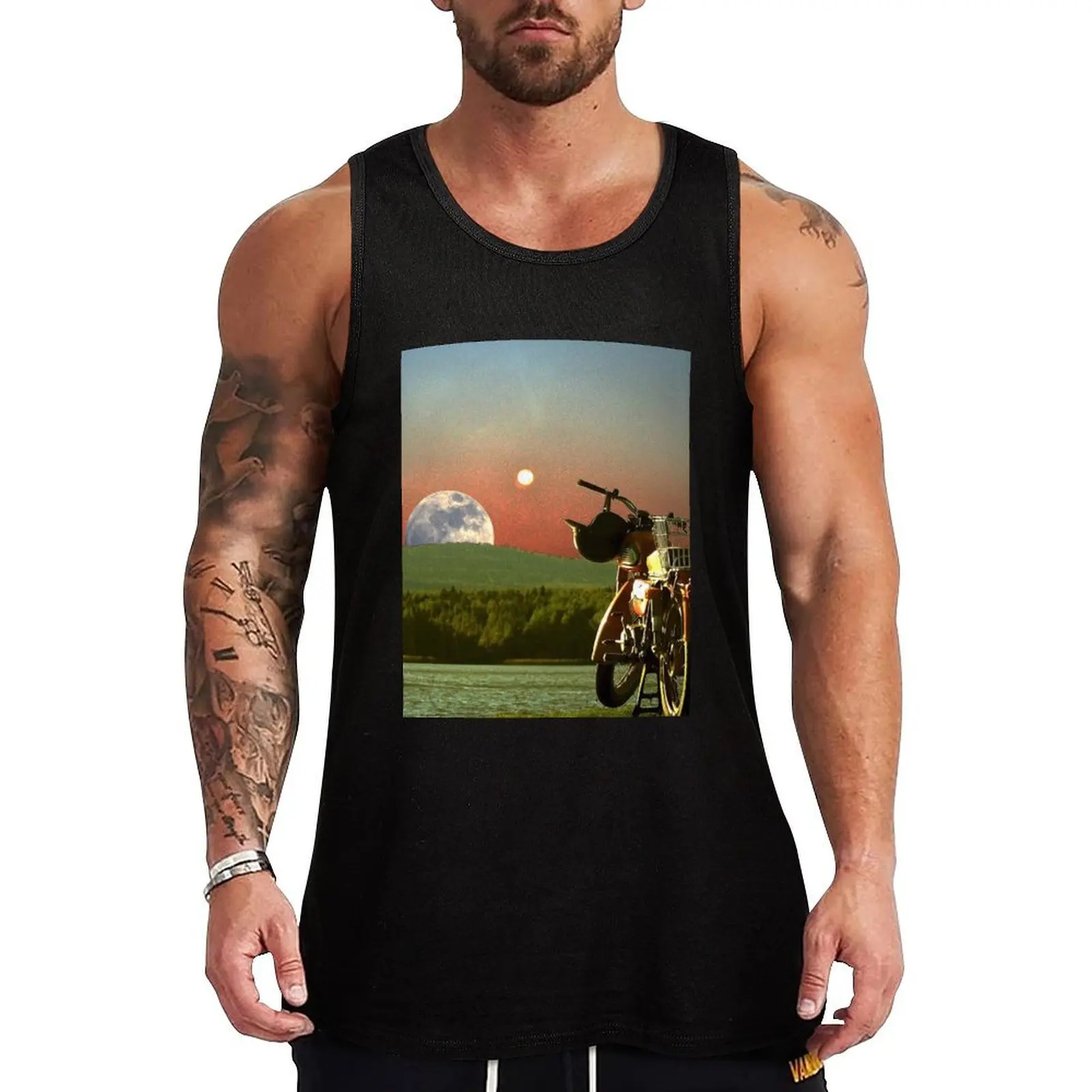 Vintage Collage Art Tank Top Anti Odor Tank Top Moisture Wicking Workout Shirt