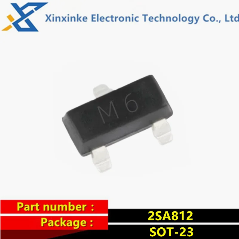 100PCS L2SA812RLT1G 2SA812 Marking：M6 SOT-23 PNP Transistor 50V 100mA SMD Triode