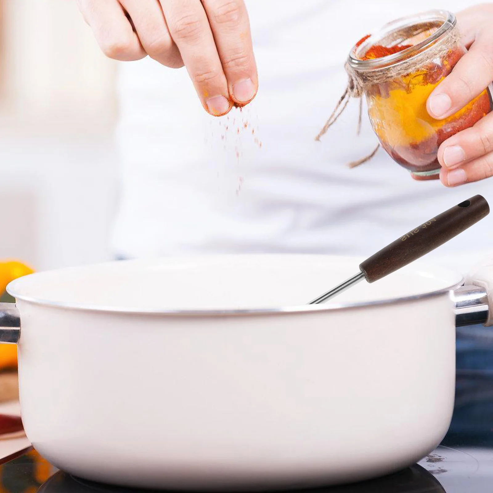 

Wooden Handle Slotted Spoon Stainless Steel Kitchen Colander For Draining Rice Noodles Vegetables Cooking Tool Household Serving