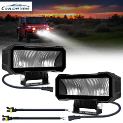 Barra de luz Led de 5 pulgadas para faros delanteros de coche, luz de inundación cuadrada, 12v, iluminación Led, luz de trabajo, 24V, todoterreno, ATV, 4x4 LED