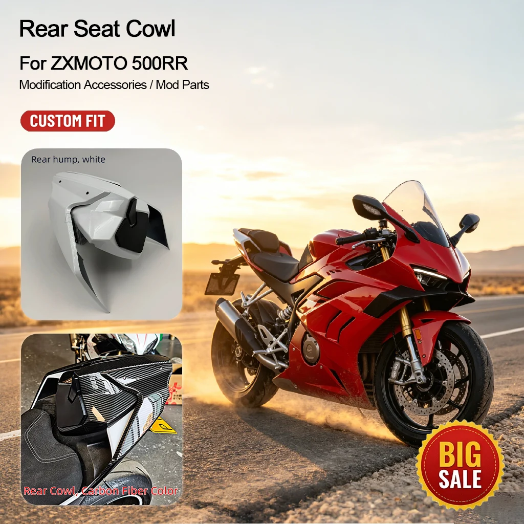 Motorcycle Rear Seat Cowl Tail Seat Cover Multi Color Optional Body Decor Modification Accessories For ZXMOTO 500RR