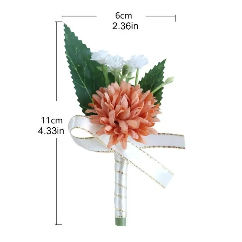 A52E Wedding Corsage Boutonniere Soft Corsage Flower Flower Flower Boutonnieres สำหรับเจ้าสาวและงานเลี้ยงดอกไม้เทียม
