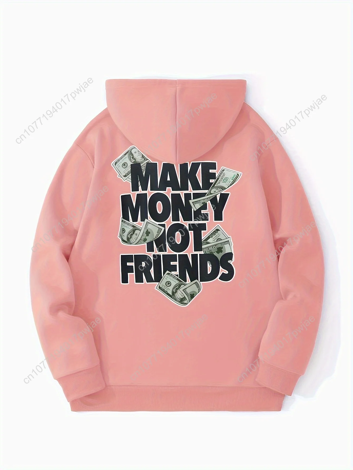 Sweat à capuche pour hommes – Pull à capuche avec poche avec citation d'argent drôle – Pull à capuche rose pastel pour un usage quotidien et formel