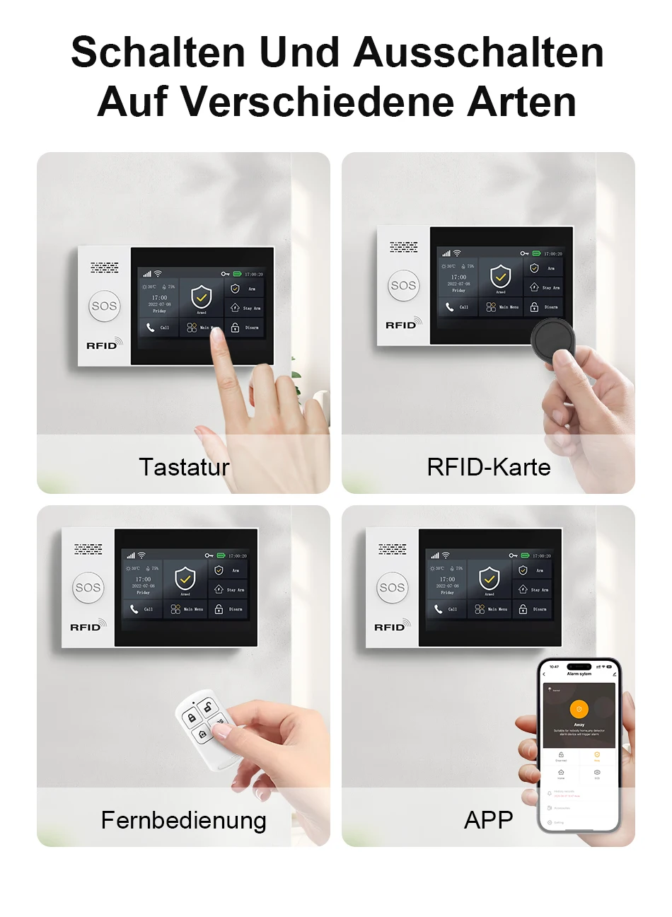 PGST Alarmanlage Einbruchschutz WiFi 2G GSM Works with Tuya Smart Life kabelloses Sicherheits Set für Zuhause Gewerbe Tür Fenster Sensoren Fernüberwachung per Smartphone – Detail 11