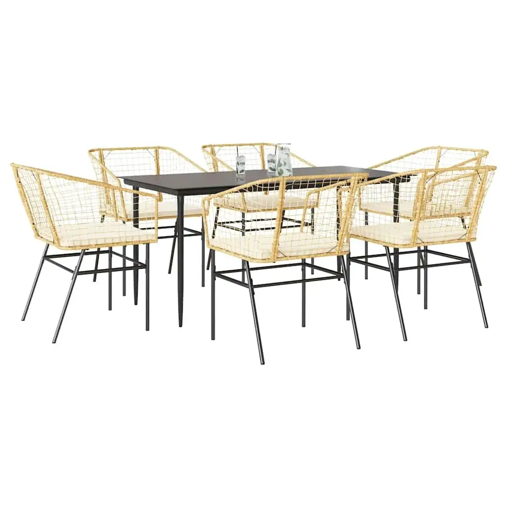

Elegant Outdoor Garden Dining Set in Brown Cream and Black Stylish Patio Furniture for Garden Balcony or Deck
