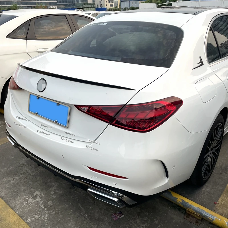 For Mercedes W206 4Door C-Class AMG Style C200 C260 ABS Plastic Unpainted Primer Rear Trunk Boot Wing Lip Spoiler 2020-2022