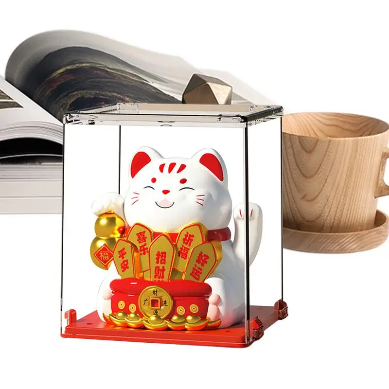 Lucky Cat Solar Car Car Statue Welcoming Cats With Waving Arm Festive Exquisite Chinese Lucky Cat Decorations For Offices Living