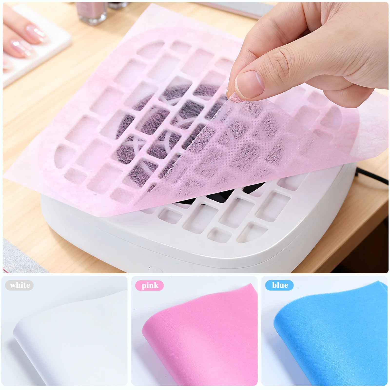 100pc Nail Vacuum Cleaner Filter Paper Filter 3Colors Non-Woven Fabric Dust Collector Replacement Portable For Nail Salon view 2