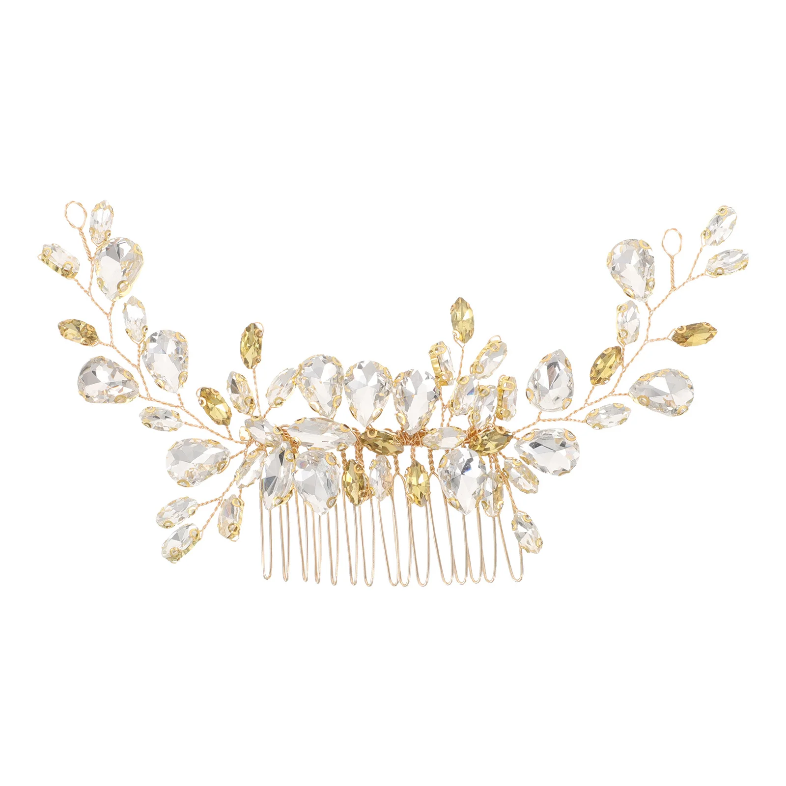 

Elegant Rhinestone Bridal Hair Comb Gold Wedding Side Comb Secure Fit Sparkly Hair Accessory for Bridal Party Event