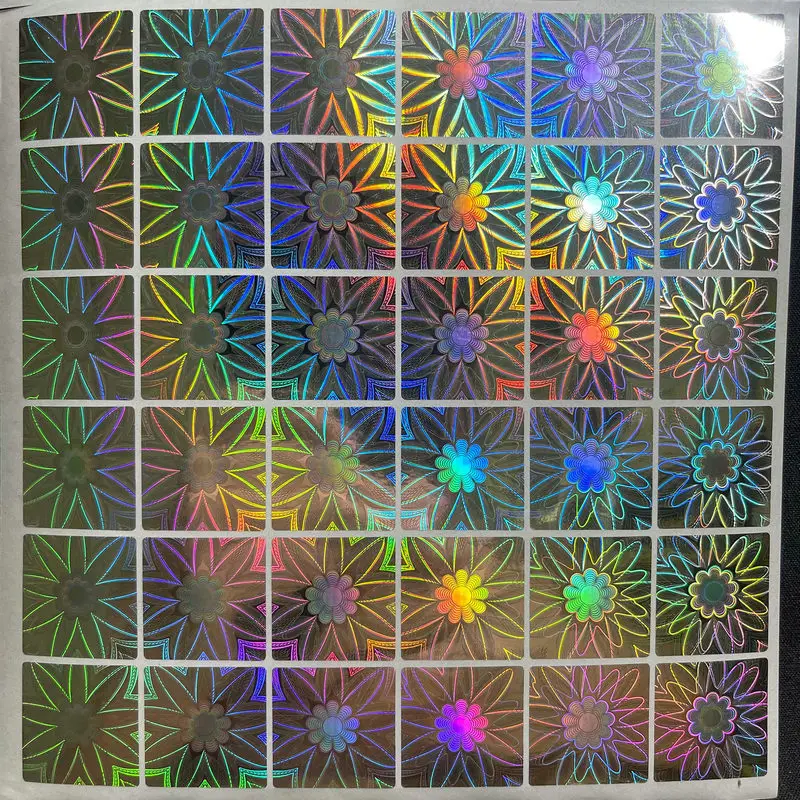 100 25X25mm silver anti-counterfeiting pattern stickers safety seal holographic stickers 3D laser anti-counterfeiting stickers