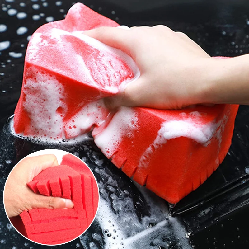 

Universal Soft Foam Grid Large Cross Cut Sponge Non Scratch Rinseless Water Absorption Car Wash Tools Auto Cleaning Accessories