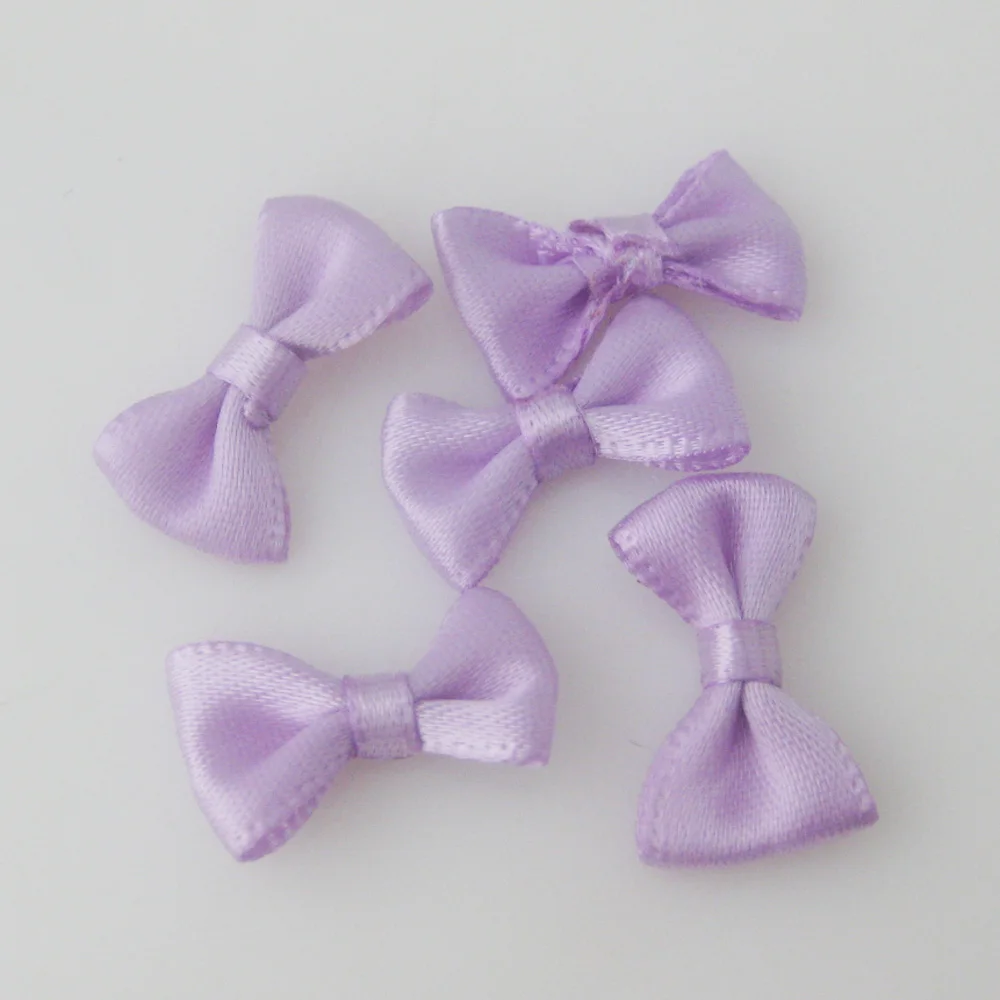 50Pcs 2CM long Line Shape Small Bows Satin Ribbon Knotted 35 Colors Cute Bowtie Clothes Headwear Ornament