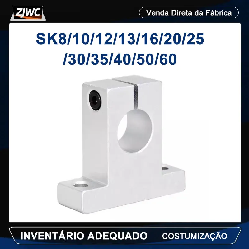 Sk8 sk10 sk12 sk13 sk16 sk20 sk25 sk30 sk35 sk40 sk50 sk60 suporte de eixo de alta qualidade suporte de eixo linear haste linear roteador cnc