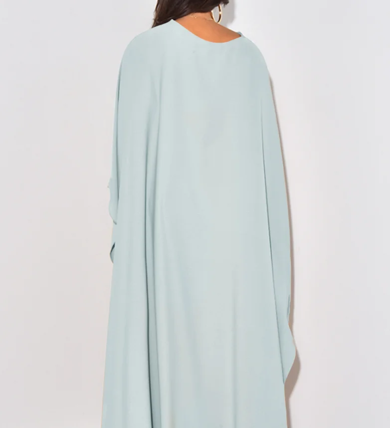 Damesjurk Casual elegante losse effen kleur vleermuismouwenjurk met temperament Eenvoudige elegante jurk voor woon-werkverkeer