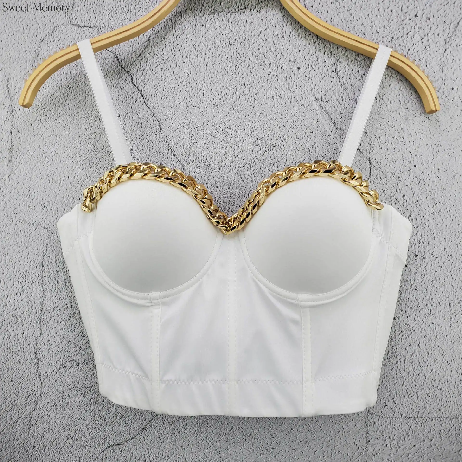 J742 Прямая поставка, майки, красивые бюстгальтеры для девочек, женская майка с цепочкой, верхняя одежда без рукавов Sweet Memory, индивидуальный топ