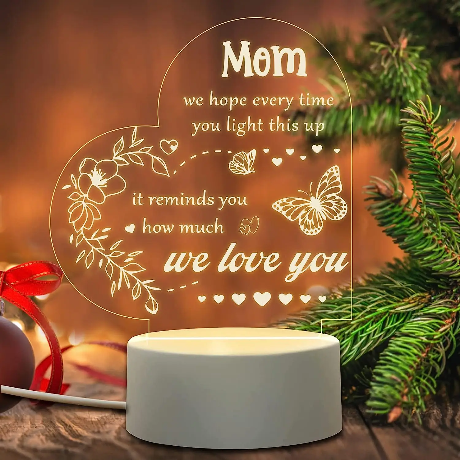 To My Mom Funny  Night Light For Home Room Decoration Nightlight Creative Table Bedside Lamp