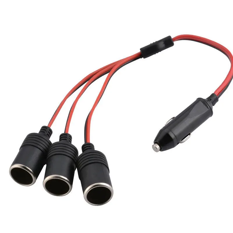 

1 to 3 Car Cigarette Lighter 3 Way Socket Splitter 12v 24v Power Charger Adapter Female Socket Plug Extension Cord Cable