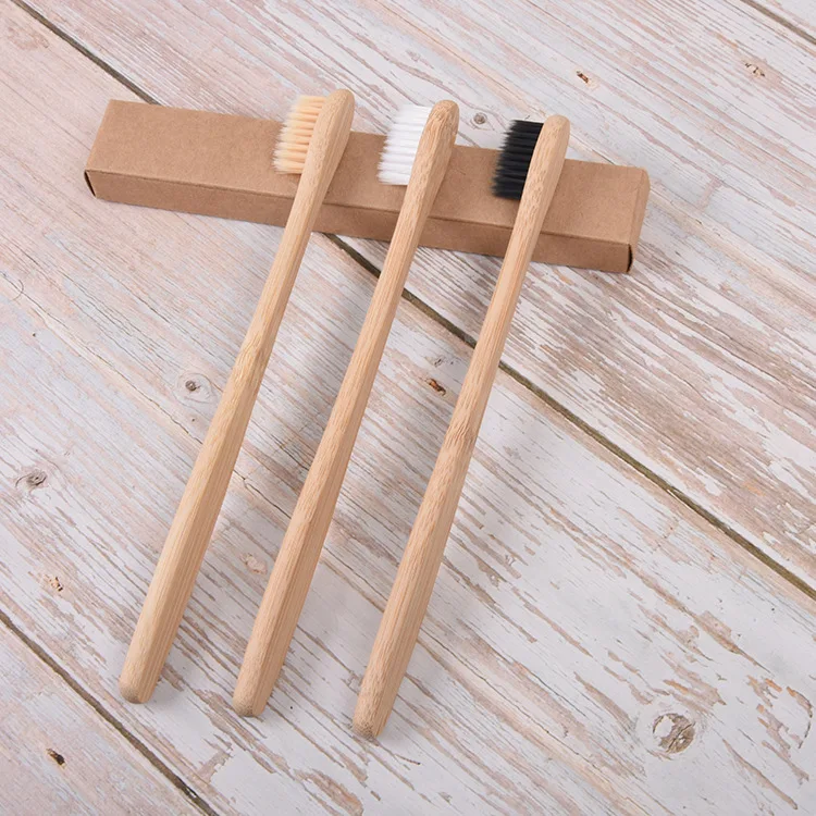 Biodegradable Bamboo Charcoal Toothbrush - 30 Pack Soft nylon bristles Eco-friendly bamboo handle Manual Toothbrushes