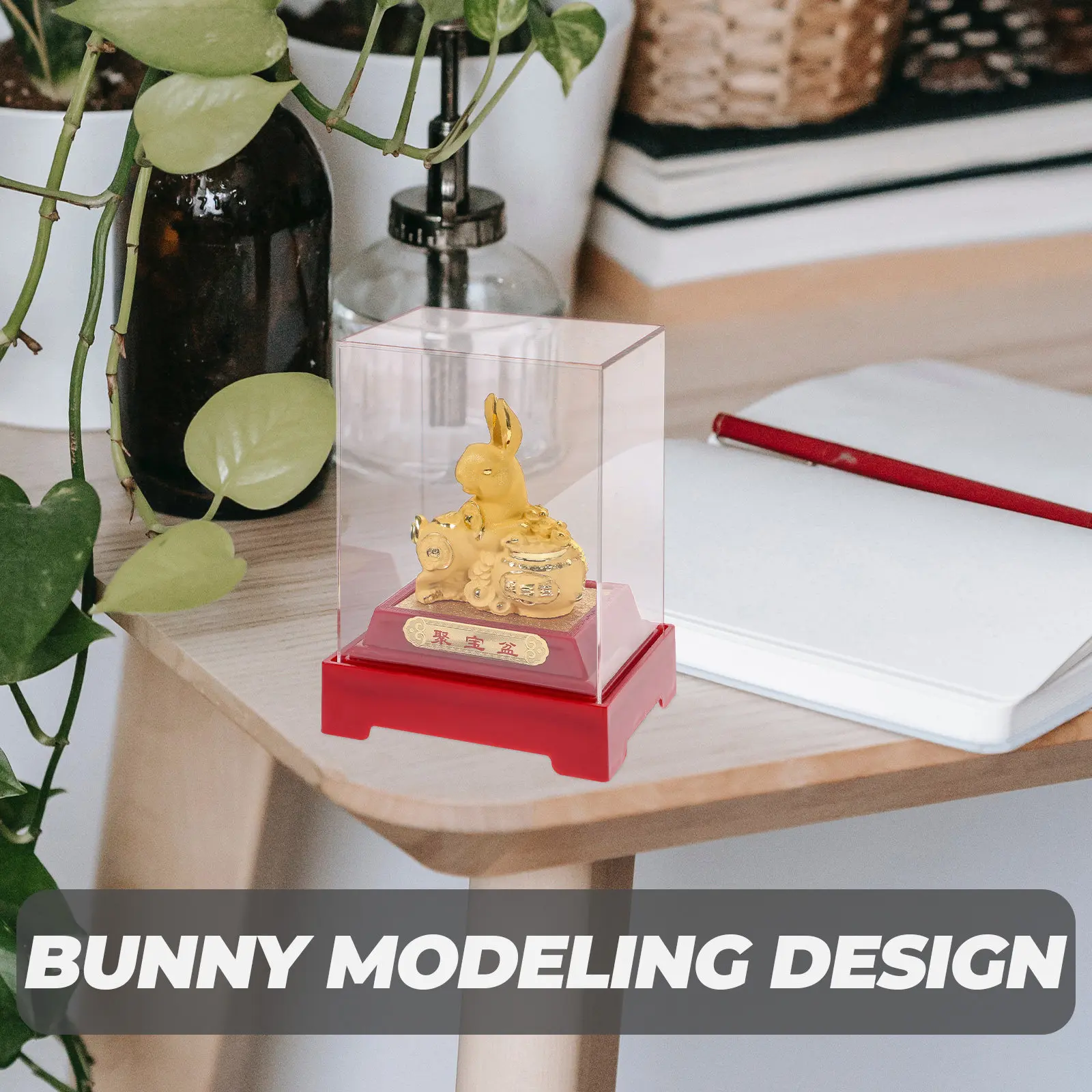 Premium Rabbit Statue for New Year 2023 Zodiac Bunny Decoration Desktop Garden Home Office Bar Shop Window Festive Spring view 5