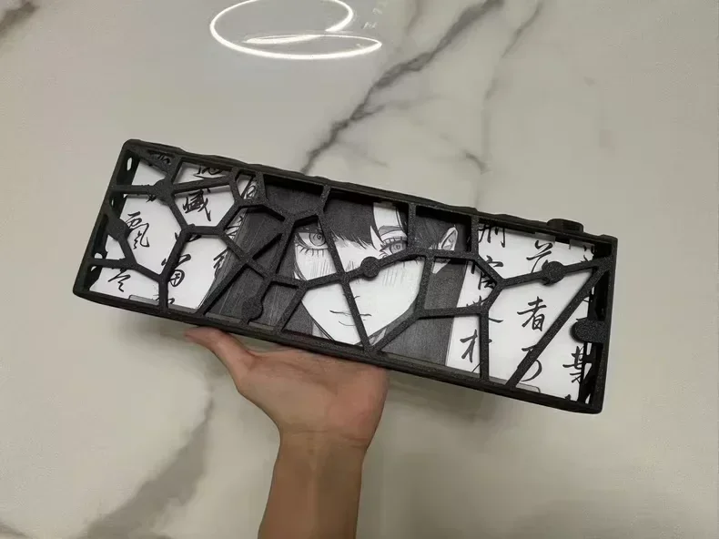 

Holy60 Keyboard Base Plate Custom hollow Anime Keyboard Base Acrylic Case for GH60/mad60/Wooting/rakka Keyboard Plate Accessory