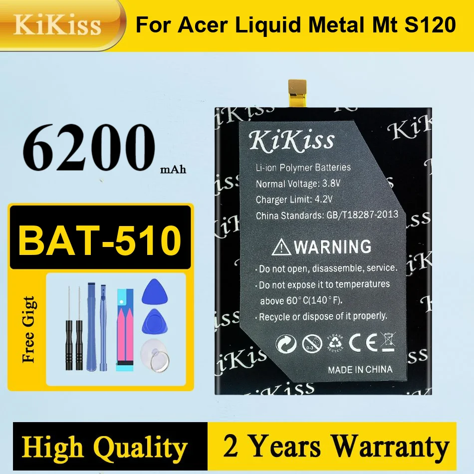 

Аккумулятор 6200 м для Acer Liquid Metal Mt S120 P N Bat-510 1ICP5 42 61 BT.0010S.001 Bat 510