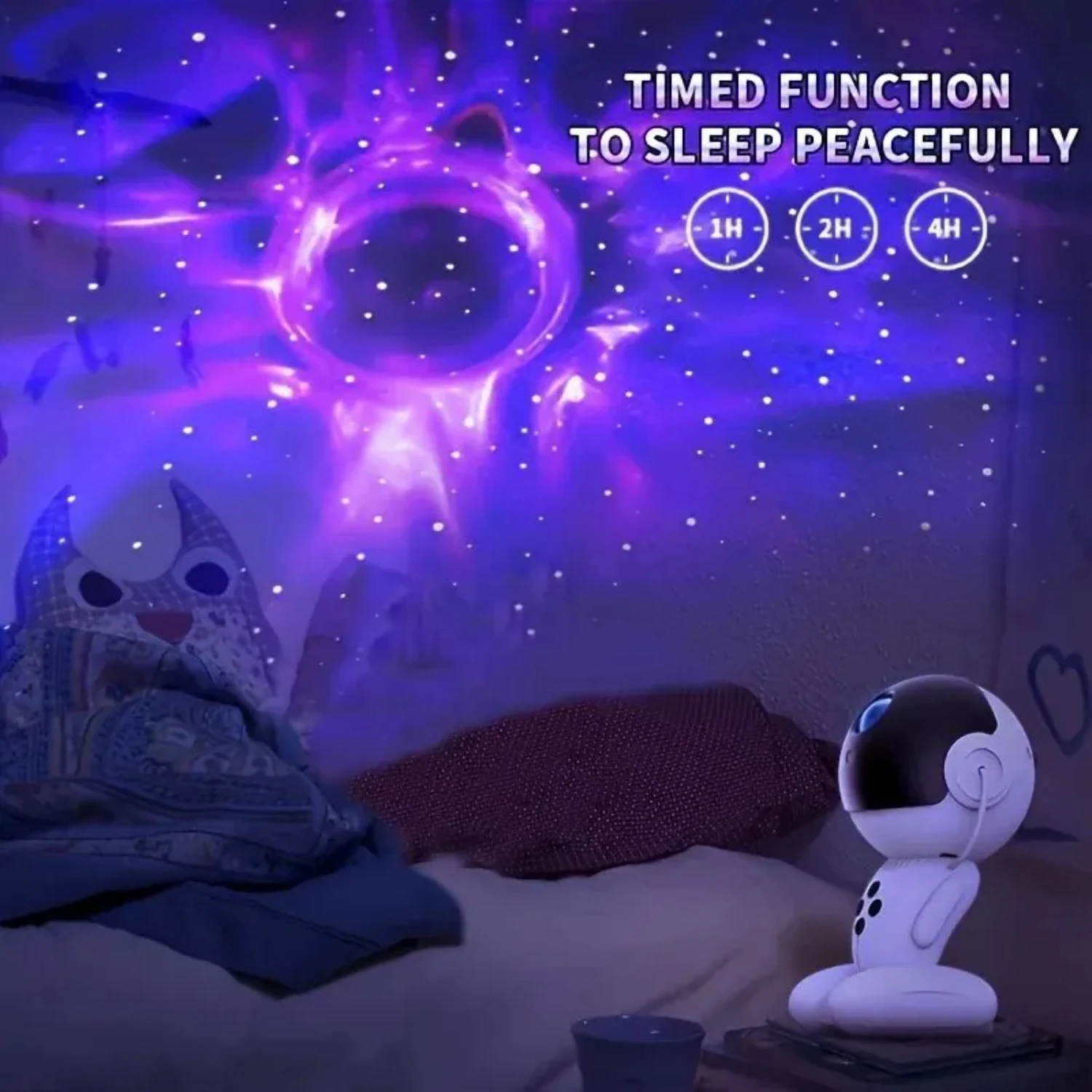 Projecteur de nuit étoilée avec télécommande, robot Space Black Hole, salle de jeux à intensité variable