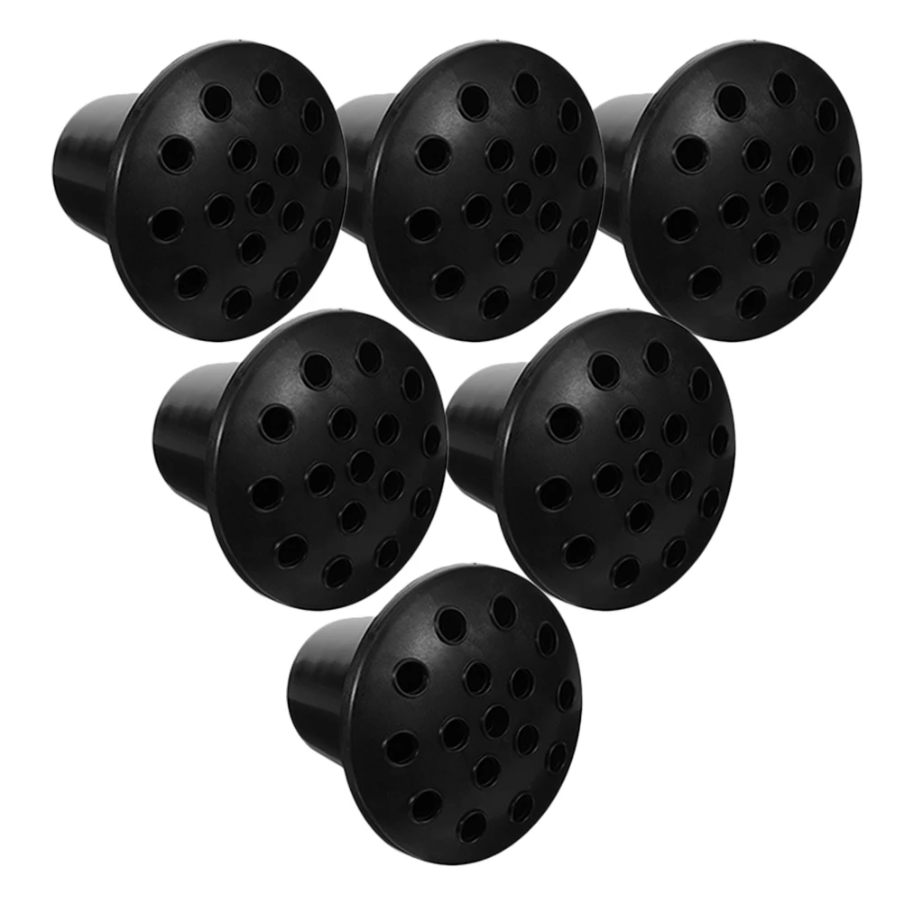 

6pcs Cemetery Lotus Base Vase Memorial Flowerpot Graves Plastic Black 16 Holes Grave Decorations Floral Arrangements Stylish