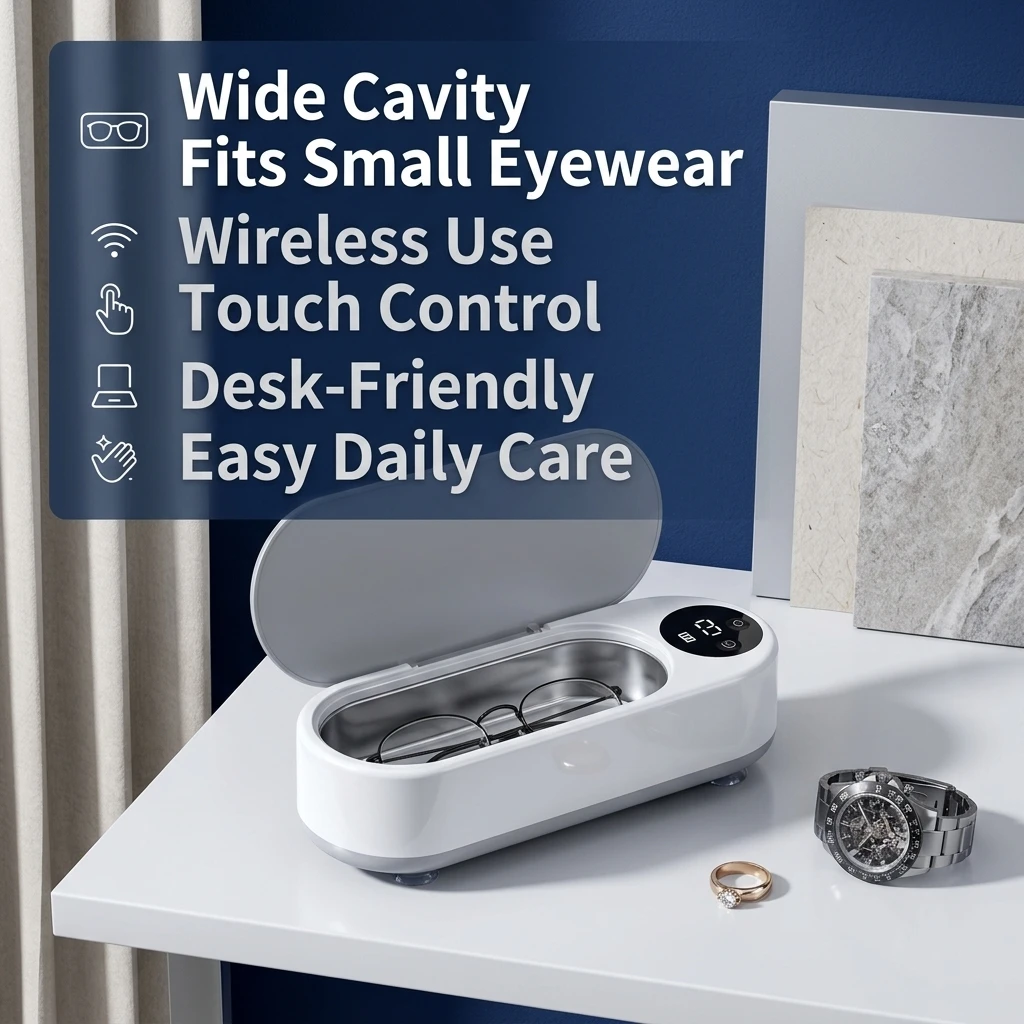High Frequency Vibration Portable Jewelry Cleaner 360° Automatic Deep Cleaning Tool Rechargeable Ultra‑Efficient for Eyeglasses