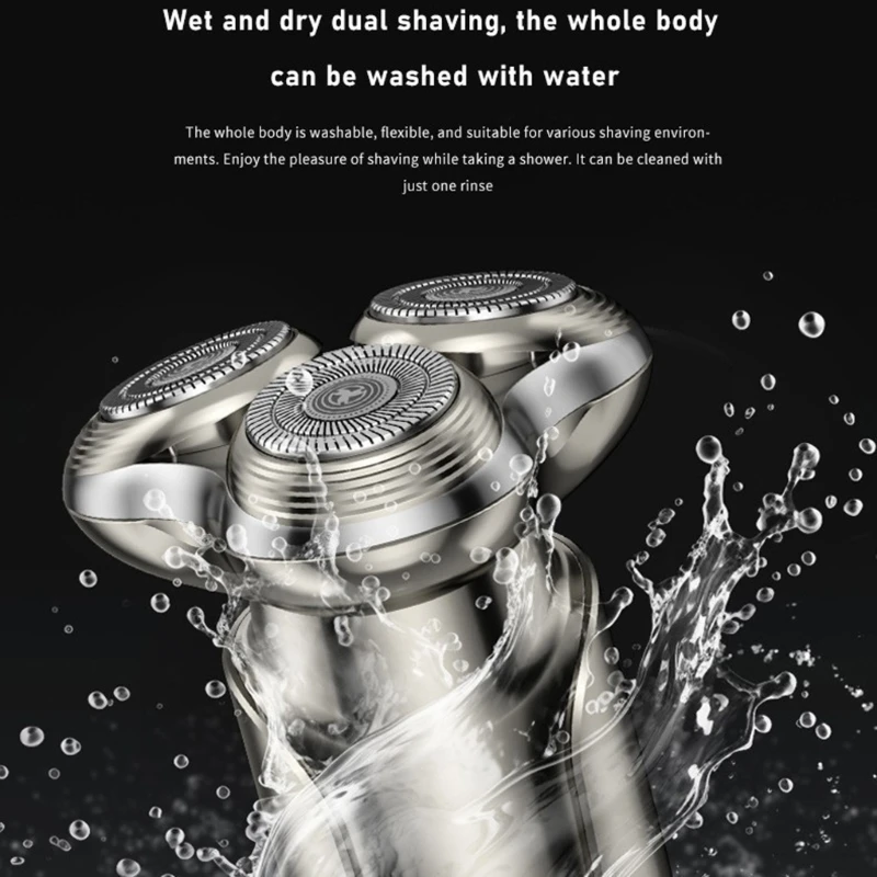 Drijvende hoofden heren pocket scheerschoener digitale power display elektrische baardtrimmer