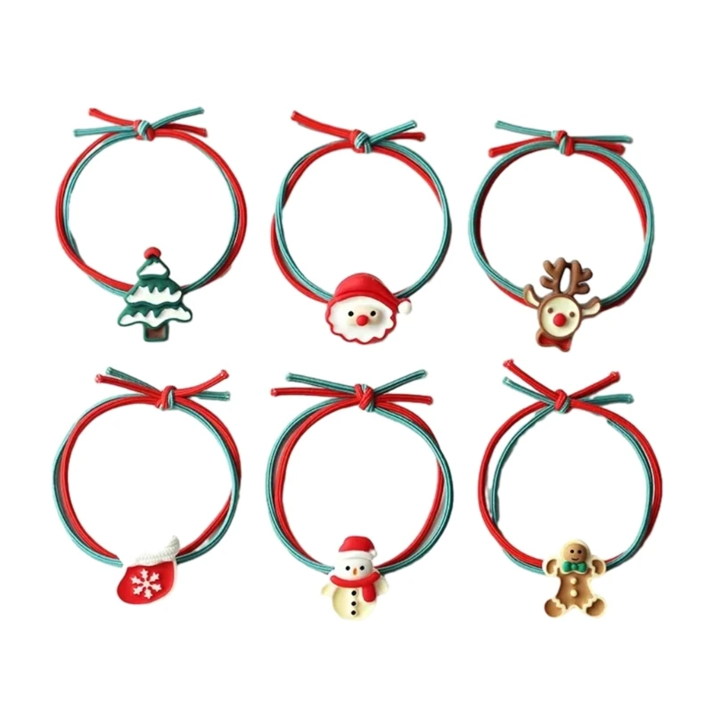 Womens and Girls Hair Bands Christmas Rubber Hair Band Headdress Hair Ties Dropship