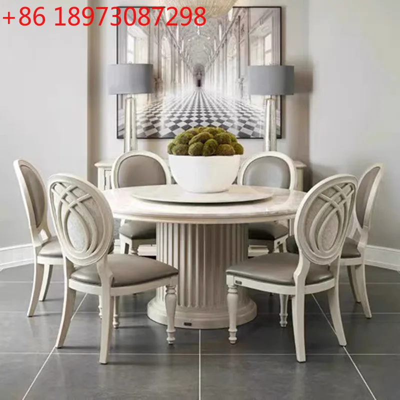 

Simple modern solid wood Nordic French retro white dining table