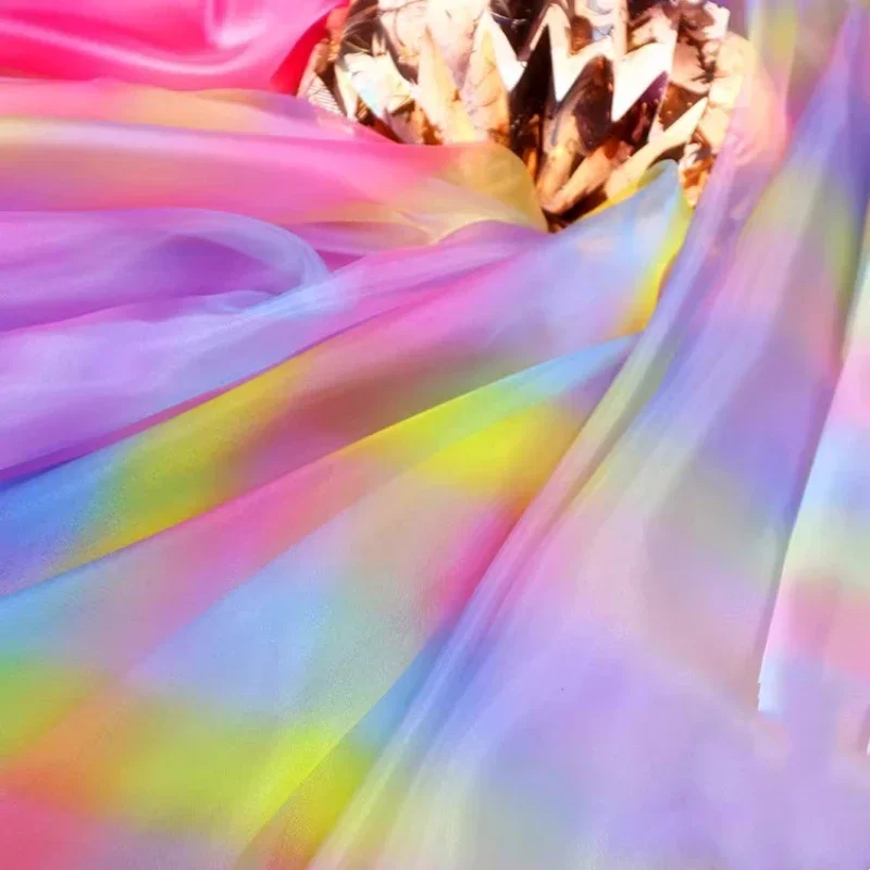 

Gradual Organza Puffy Skirt Wedding Decoration Mesh Clothing Fabric Wholesale Cloth by the Meter for Sewing Diy Material