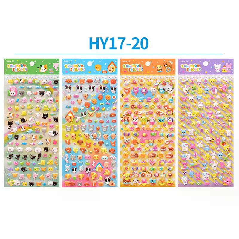 Cute Mini Animal Stereoscopic 3D Bubble Sticker Diary Sticker Decor Stationery Stickers Random 1pc
