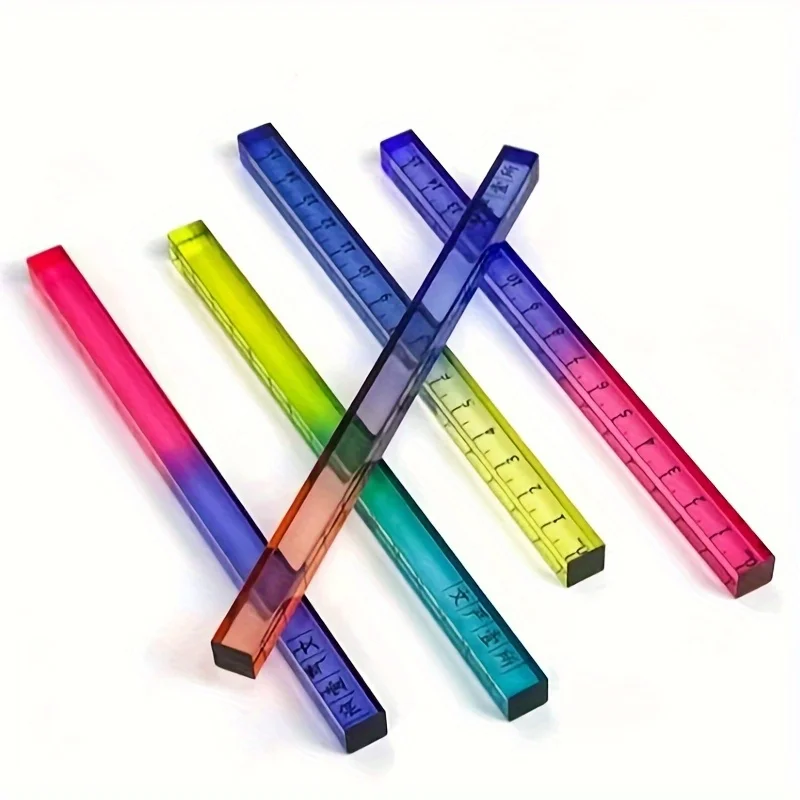 1 قطعة 15 سنتيمتر/5.91in مسطرة مربعة متدرجة اللون-منقلة شفافة مع مقياس متعدد الألوان للهندسة والرسم والمكتب والدراسة