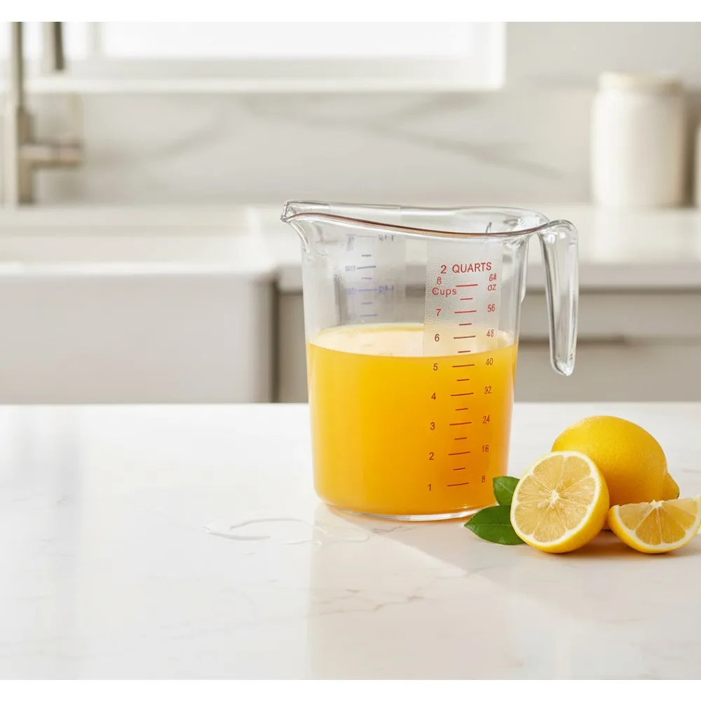 

Пластиковый мерный кувшин на 64 унции, 2 шт., небьющийся штабелируемый пищевой кувшин для кухни, выпечки, приготовления пищи
